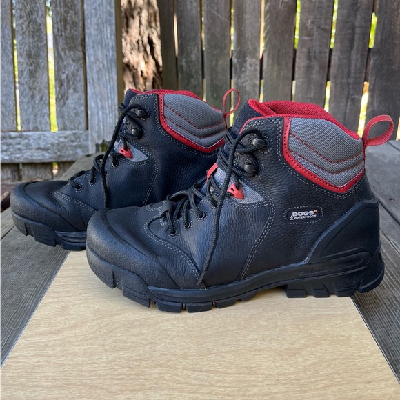 Bogs Men’s Bedrock II 6” Composite Toe Waterproof Black Leather Work Boot Sz 8 - Picture 2 of 16